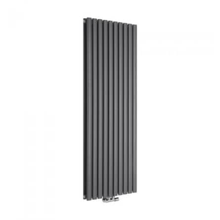 Milano Aruba Flow Anthracite Vertical Double Panel Middle Connection Designer Radiator