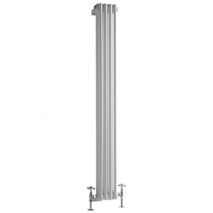Milano Windsor - Vertical Double Column White Traditional Cast Iron Style Radiator - 1500mm x 200mm