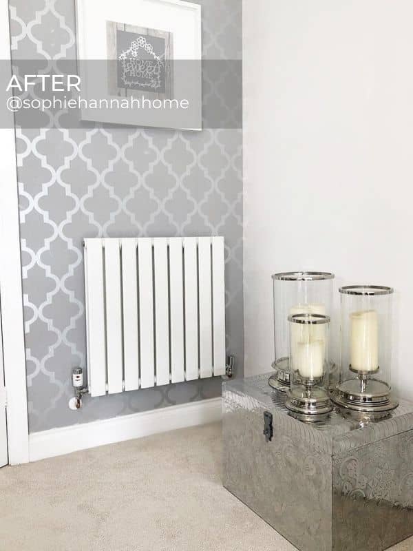 modern white designer radiator on a silver wall