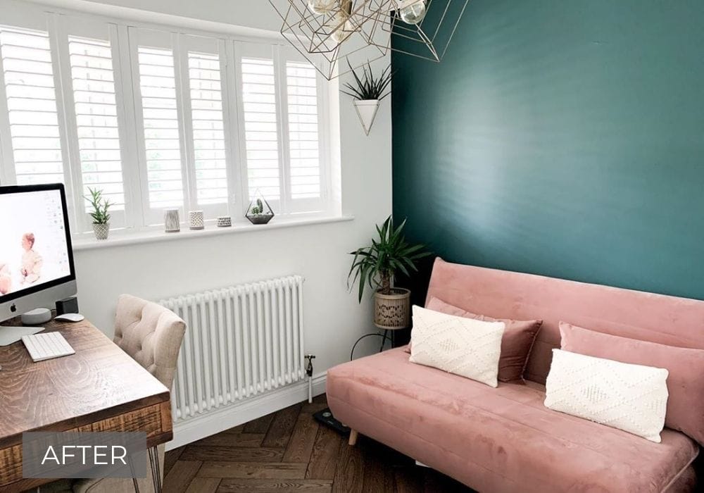 column radiator in a modern home office