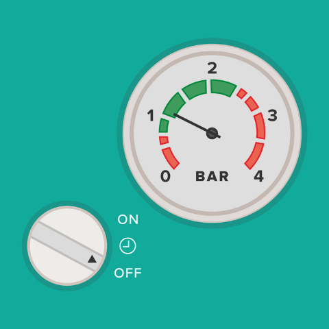 boiler pressure gauge when the heating is off