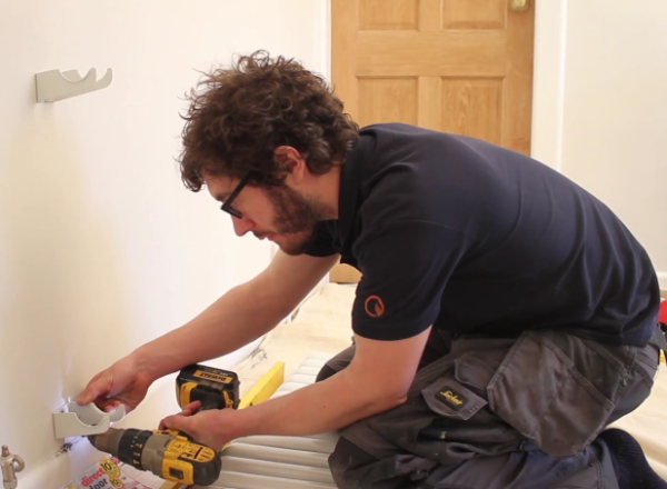 How to Install a Radiator_16_Drill Brackets to the wall