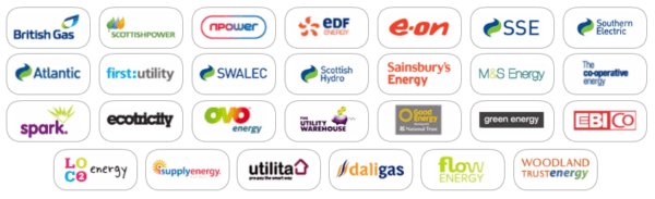 a selection of UK energy suppliers