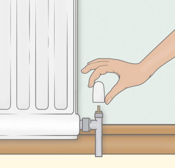 diagram showing hand lifting lid off valve to fix a leaky radiator diagram showing hand lifting lid off valve to fix a leaky radiator