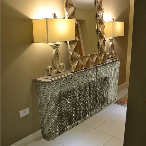 Crystal radiator cover in a hallway