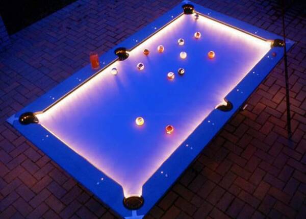 Illuminated pool table