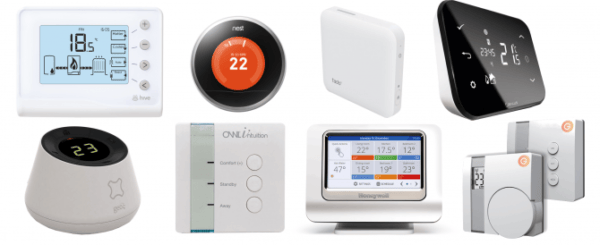 a collage of all of the smart heating appliances