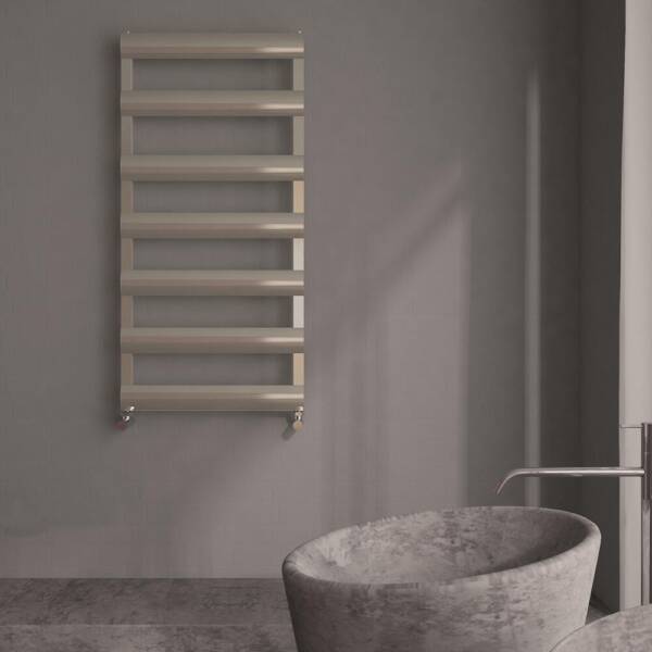 Brushed chrome Milano Passo aluminium designer heated towel rail Brushed chrome Milano Passo aluminium designer heated towel rail