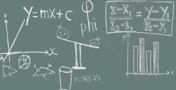 mathematics on a green chalkboard