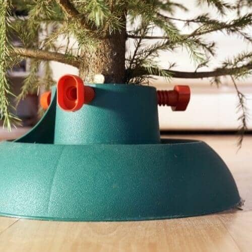 close up of a Christmas tree stand
