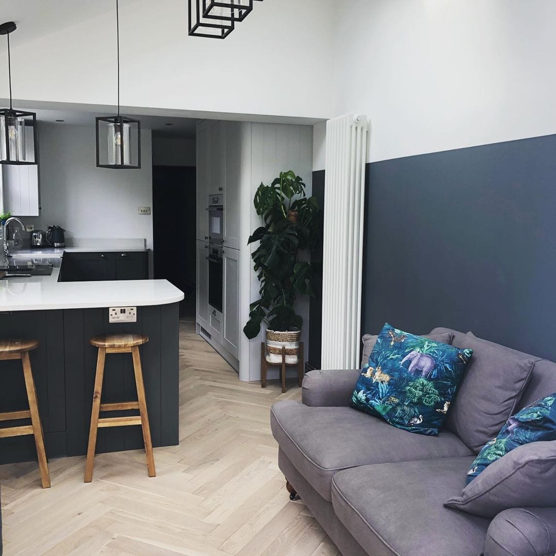 vertical radiator in a modern apartmenr