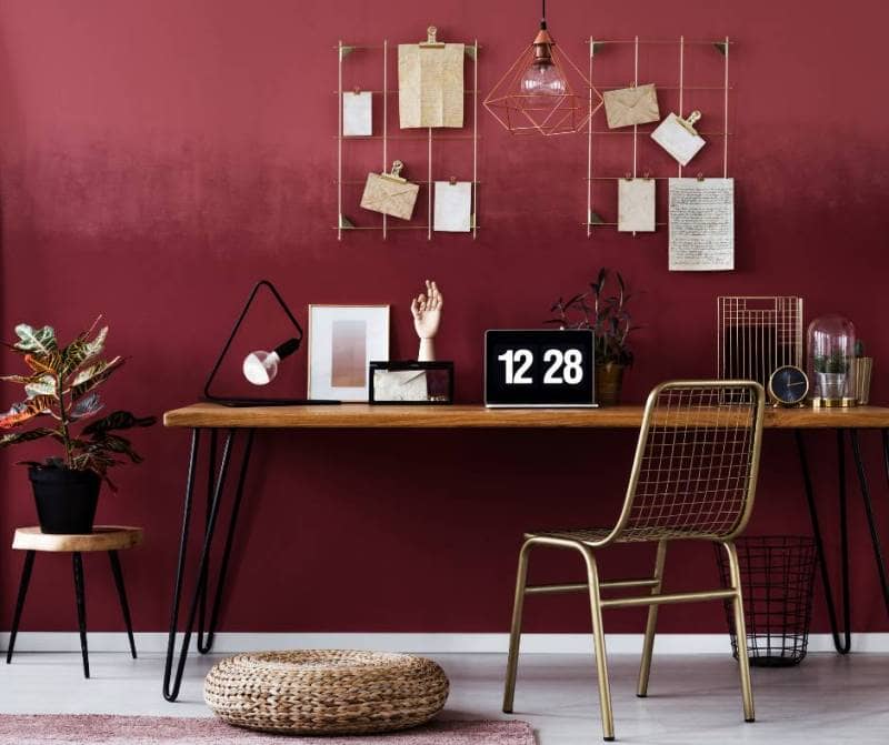 red home office