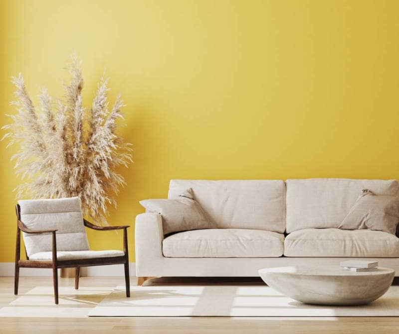 yellow living room
