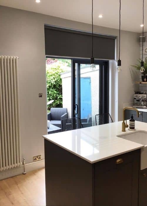 windsor vertical column radiator in a kitchen