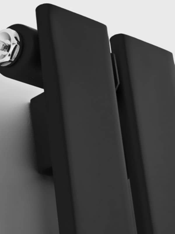 Black close up of a black radiator