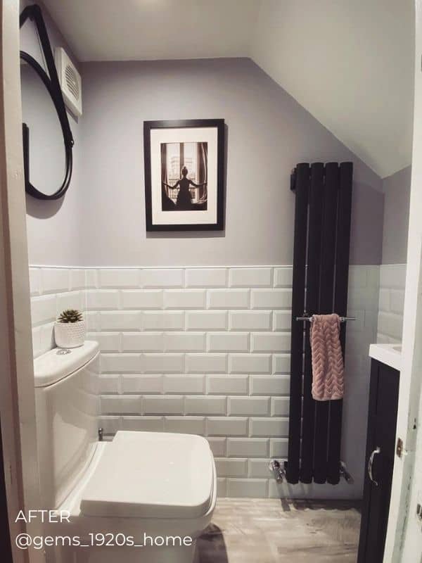 vertical designer radiator in a bathroom