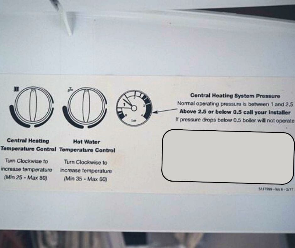 boiler pressure instructions on the boiler