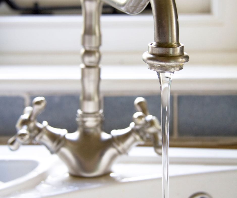 running water from a tap