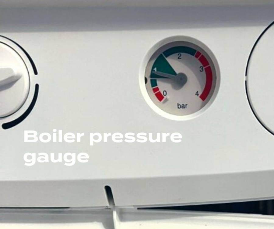 What should the boiler pressure be when the heating is on?