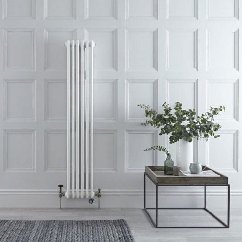 milano windsor dual fuel vertical radiator in a living room