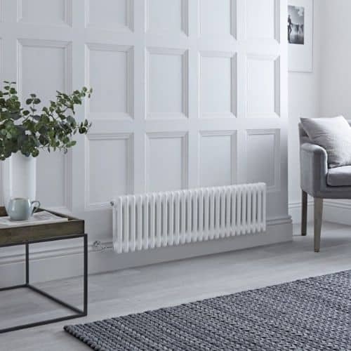 low level milano windsor electric radiator in a living room