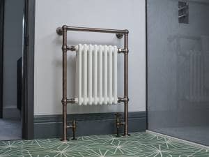 Milano Elizabeth heated towel rail in bathroom