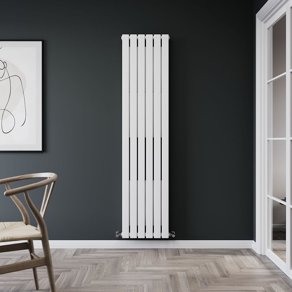 Vertical Milano Erin radiator in a dining area