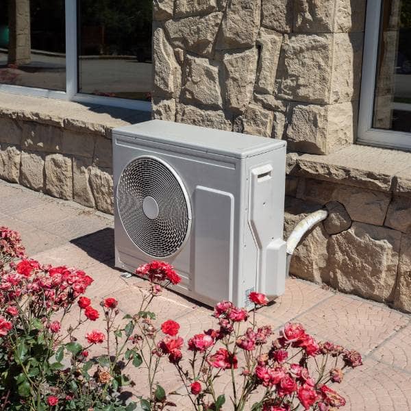 heat pump outside a house