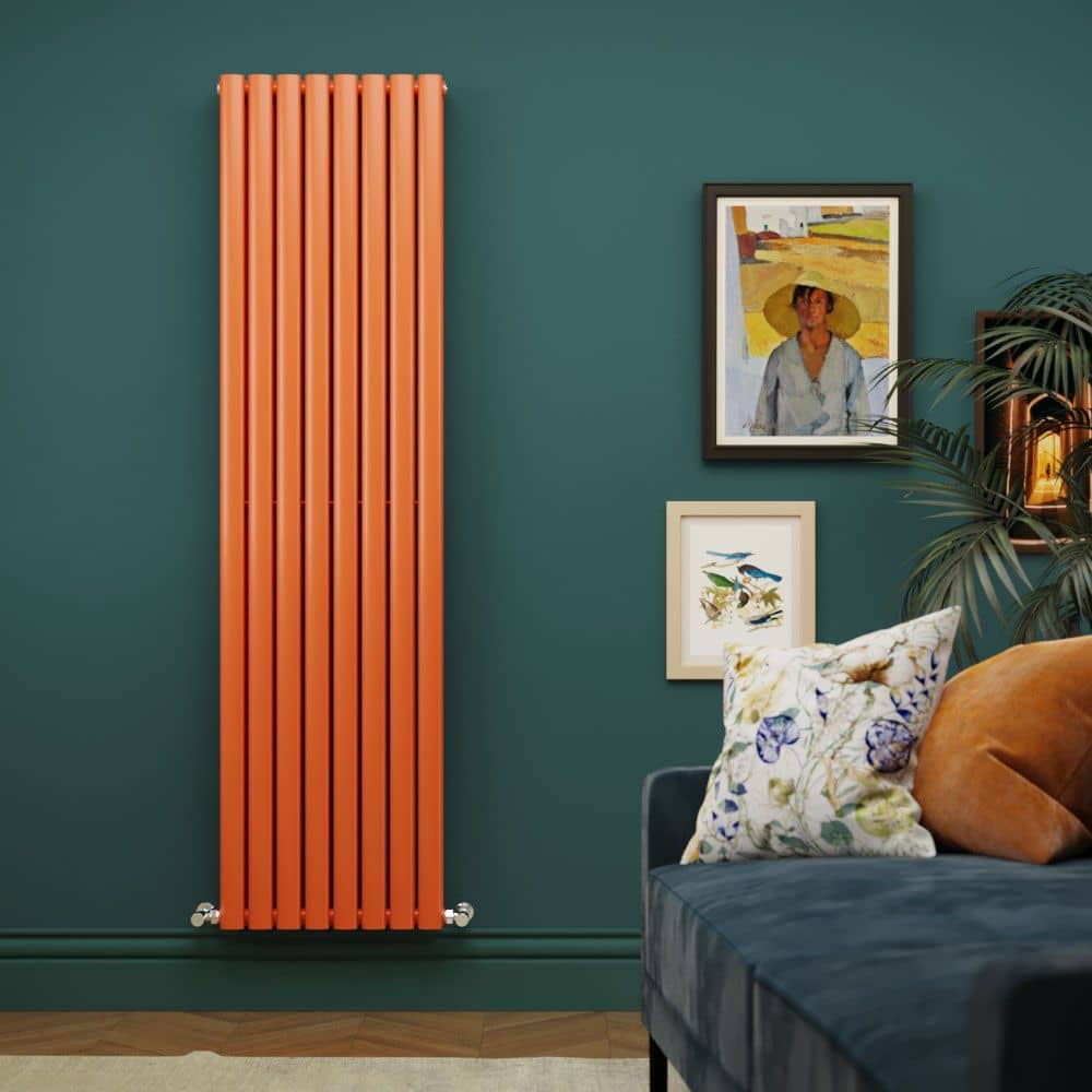 Milano Aruba - Sunset Orange Vertical Double Panel Designer Radiator
