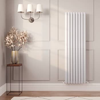 a modern designer radiator in a hallway