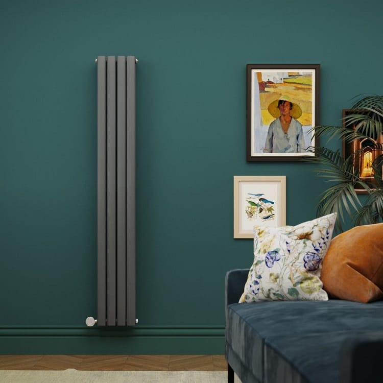 A Milano Aruba electric designer radiator in a sitting room space - heating the room without the need for central heating A Milano Aruba electric designer radiator in a sitting room space - heating the room without the need for central heating