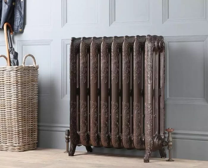Milano Beatrix Antique Copper Ornate Cast Iron Radiator