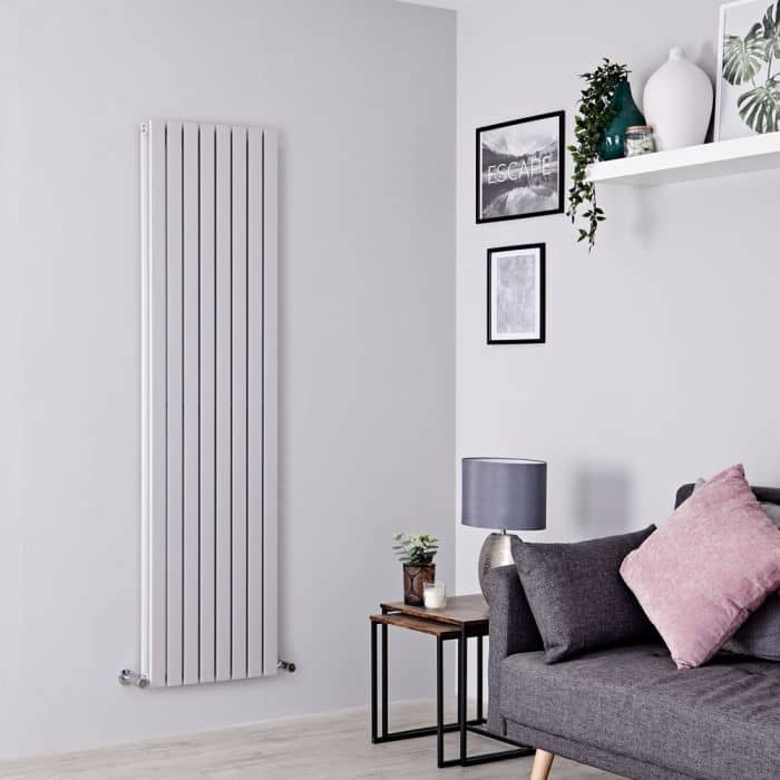 A high output vertical radiator in a sitting room space