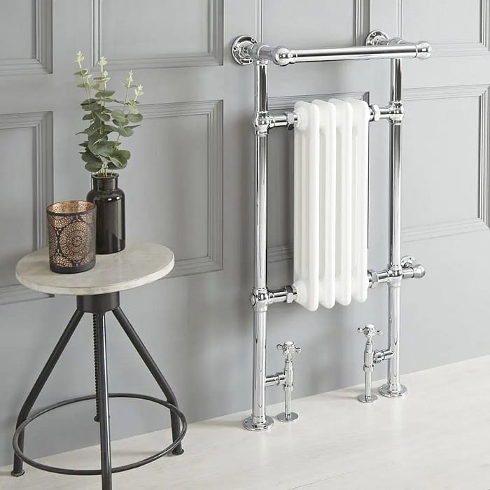 Milano Elizabeth White Traditional Dual Fuel Heated Towel Rail