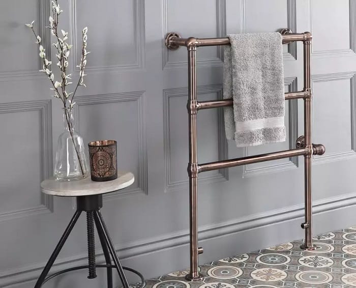 Milano Minimalist Electric Traditional Heated Towel Rail Oil Rubbed Bronze