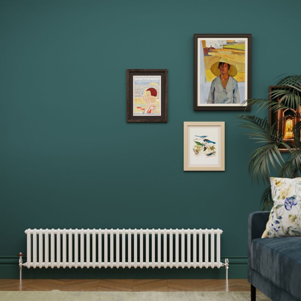 Milano Windsor - Horizontal Four Column White Traditional Cast Iron Style Radiator - 300mm x 1505mm Milano Windsor - Horizontal Four Column White Traditional Cast Iron Style Radiator - 300mm x 1505mm