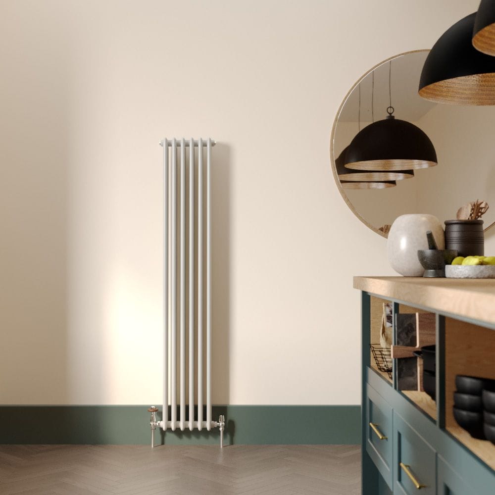 Milano Windsor - Vertical Triple Column White Traditional Cast Iron Style Radiator - 1500mm x 290mm Milano Windsor - Vertical Triple Column White Traditional Cast Iron Style Radiator - 1500mm x 290mm