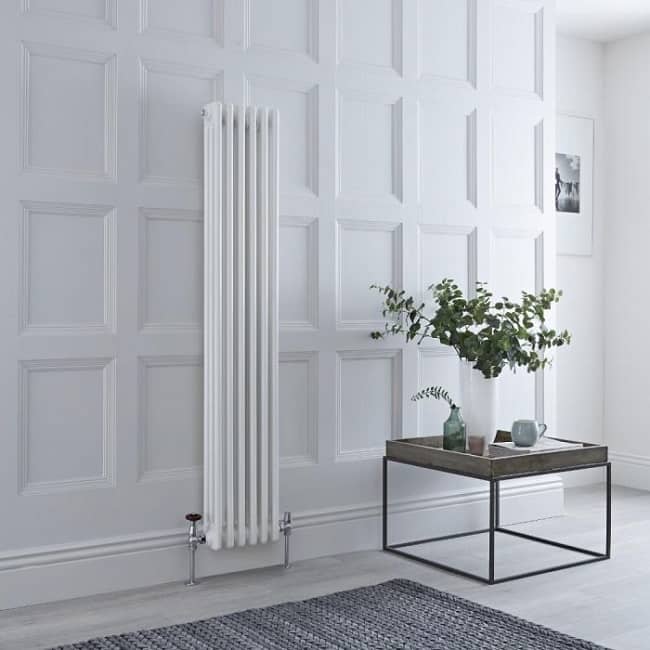 Milano Windsor - Vertical Triple Column White Traditional Cast Iron Style Radiator - 1500mm x 290mm