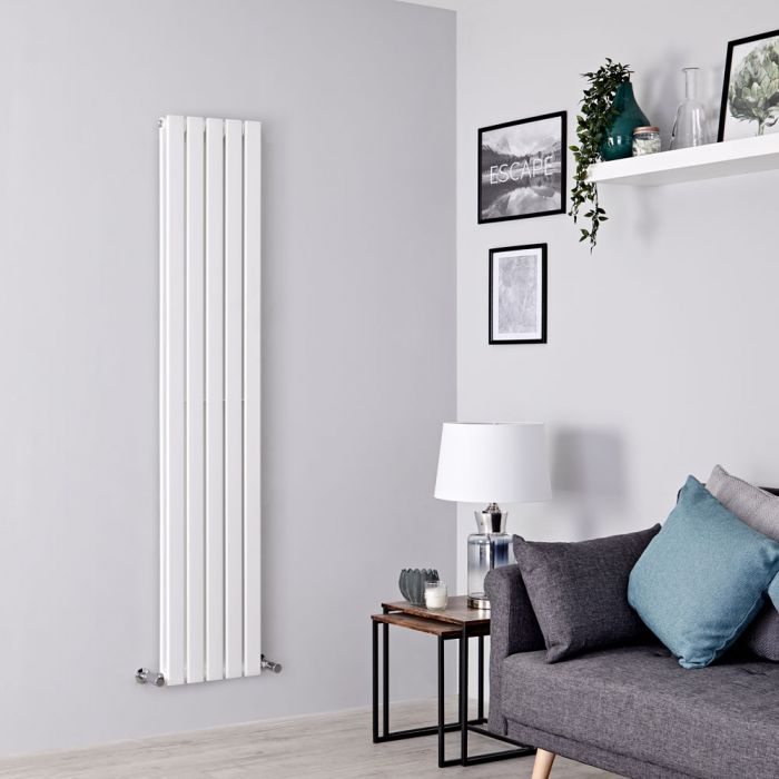 Milano Alpha slim white double panel designer vertical radiator