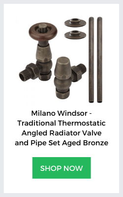 milano windsor bronze radiator valve and pipe set