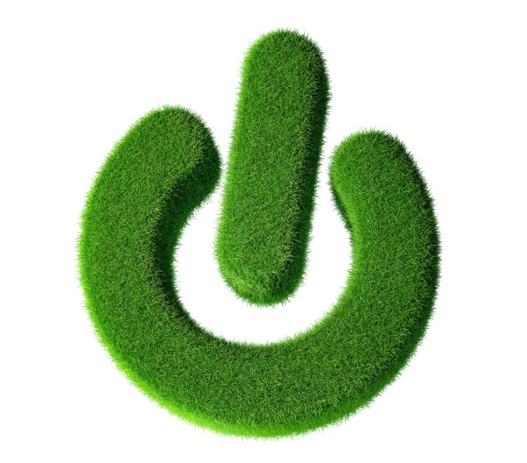 The standby icon created in a green grassy style The standby icon created in a green grassy style