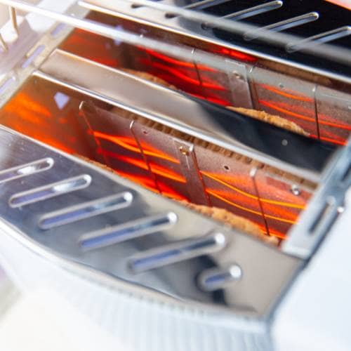 close up of a toaster