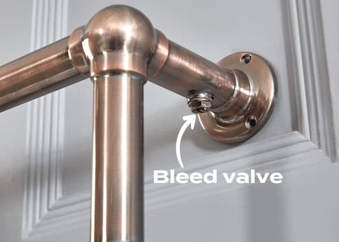 victorian towel rail bleed valve