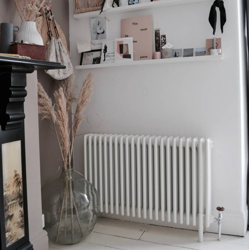 Milano Windsor column radiator on a white wall