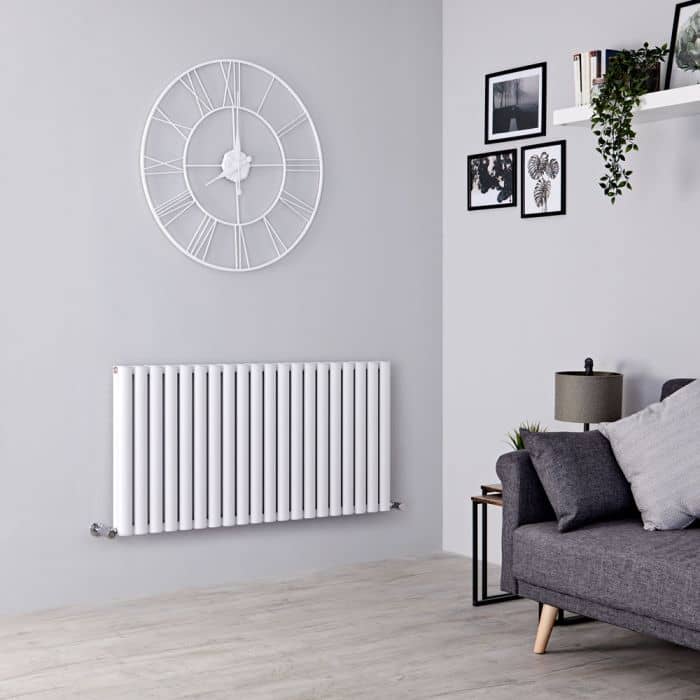 Milano Aruba Ayre - Aluminium White Horizontal Designer Radiator 600mm x 1190mm (Double Panel) Milano Aruba Ayre - Aluminium White Horizontal Designer Radiator 600mm x 1190mm (Double Panel)