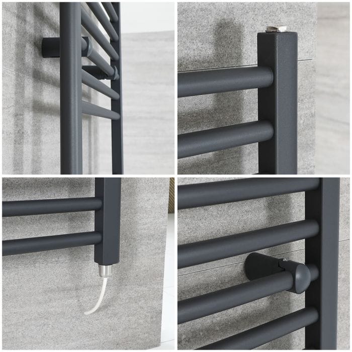 close up of an electric heated towel rail