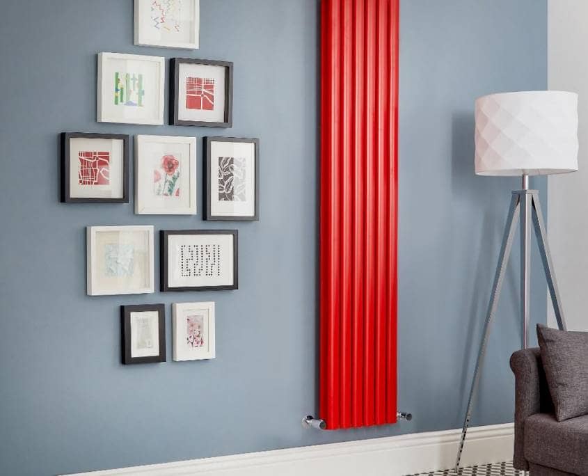 Milano Aruba red vertical radiator Milano Aruba Red Vertical Double Panel Designer Radiator