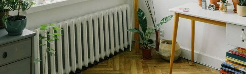 column radiator under a window