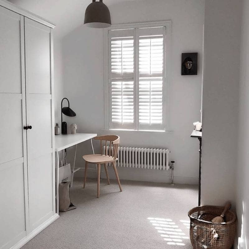 Milano Windsor column radiator in a minimal home office