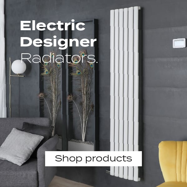 Close up of an electric heating element entering a radiator shop link to electric designer radiators category